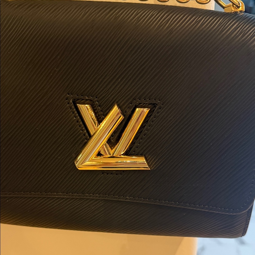 Louis Vuitton Black Crossbody Bag with V Logo